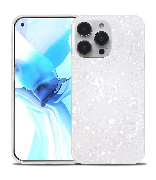 iPaky Wit Glitter TPU Hoesje voor de iPhone 14 Pro