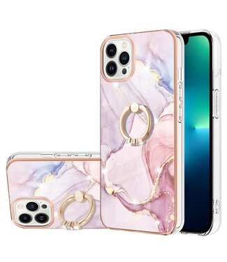 Rosegoud Marmer TPU Hoesje iPhone 14 Pro