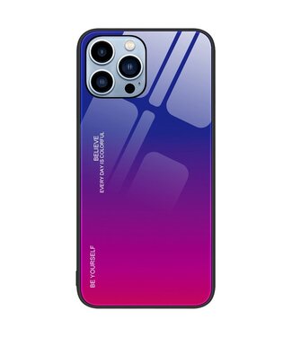 Paars / Roze Gradient Hardcase Hoesje iPhone 14 Pro
