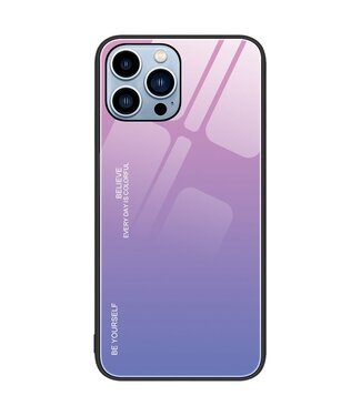 Roze / Paars Gradient Hardcase Hoesje iPhone 14 Pro