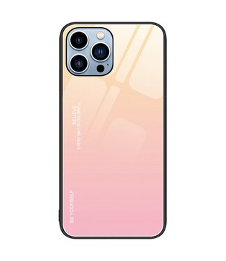 Geel / Roze Gradient Hardcase Hoesje iPhone 14 Pro