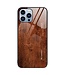 Koffiebruin Hout Design Hybrid Hoesje voor de iPhone 14 Pro