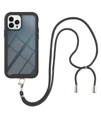 YB Zwart TPU Hoesje Met Koord iPhone 14 Pro