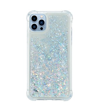 Zilver Glitter TPU Hoesje iPhone 14 Pro