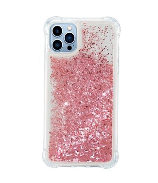 Roze Glitter TPU Hoesje iPhone 14 Pro