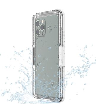 Transparant / Wit Waterbestendig Full Body Hoesje iPhone 14 Pro