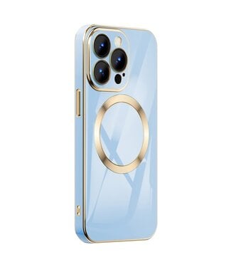 Blauw / Goud TPU Hoesje iPhone 14 Pro