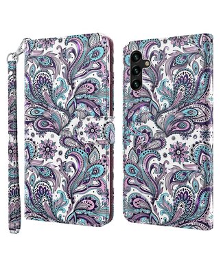 Bloemen Patroon Bookcase Hoesje Samsung Galaxy A13 (5G) / A04s