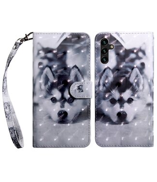 Puppy Bookcase Hoesje met Polsbandje Samsung Galaxy A13 (5G) / A04s