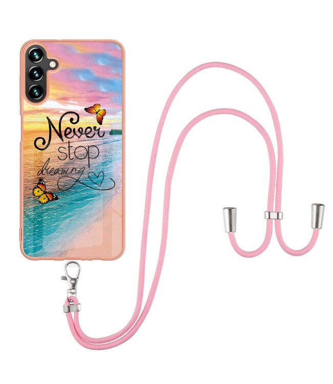 Never Stop Dreaming TPU Hoesje met Koord voor de Samsung Galaxy A13 (5G) / A04s