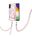 Roze Marmer TPU Hoesje met Koord voor de Samsung Galaxy A13 (5G) / A04s