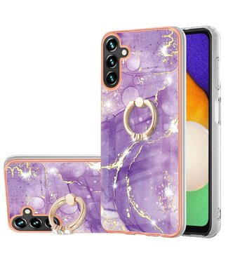 Paars Marmer TPU Hoesje met Kickstand Samsung Galaxy A13 (5G) / A04s