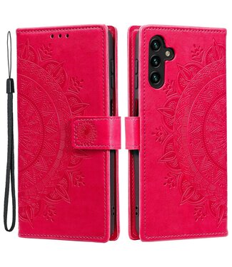 Rood Mandala Bookcase Hoesje Samsung Galaxy A13 (5G) / A04s