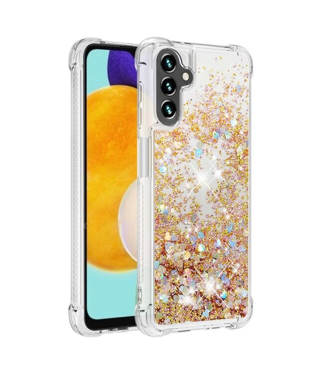 Glitter Hartjes TPU Hoesje voor de Samsung Galaxy A13 (5G) / A04s