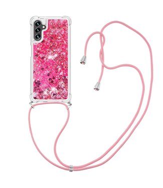 Roze Glitter en Koord TPU Hoesje Samsung Galaxy A13 (5G) / A04s