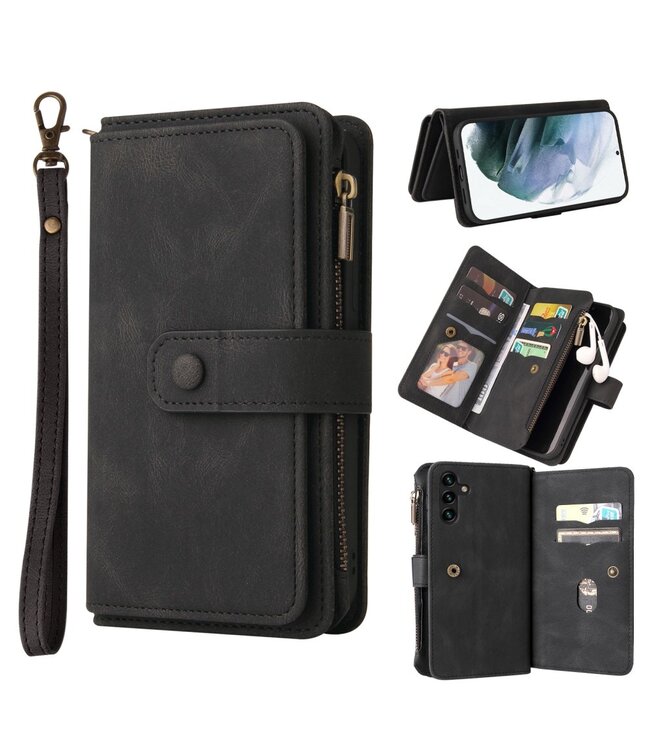 Zwart Multifunctioneel Wallet Hoesje voor de Samsung Galaxy A13 (5G) / A04s