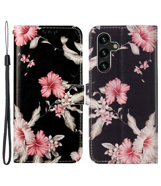 Bloemen Print Bookcase Hoesje Samsung Galaxy A13 (5G) / A04s