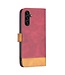 Binfen Color Rood Splitleer Bookcase Hoesje voor de Samsung Galaxy A13 (5G) / A04s