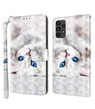 Kat Bookcase Hoesje met Polsbandje Samsung Galaxy A13 (4G/5G) / A04s