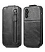 Zwart Stijlvol Flipcase Hoesje met Rits voor de Samsung Galaxy A13 (5G) / A04s