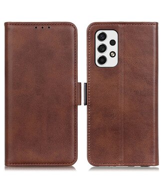 Koffiebruin Effen Bookcase Hoesje Samsung Galaxy A53