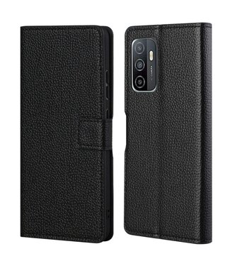 Zwart Litchee Bookcase Hoesje Samsung Galaxy A53
