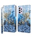 Blauw / Goud Marmer Bookcase Hoesje voor de Samsung Galaxy A53
