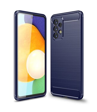 Blauw Carbon Textuur TPU Hoesje Samsung Galaxy A53