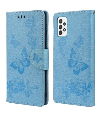 Blauw Vlinder Bookcase Hoesje Samsung Galaxy A53
