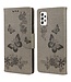 Grijs Vlinder Bookcase Hoesje voor de Samsung Galaxy A53