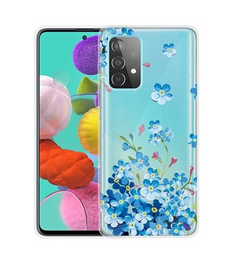 Blauwe Bloemen TPU Hoesje Samsung Galaxy A53