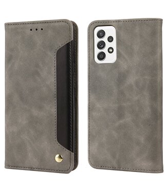 Grijs Splitleer Bookcase Hoesje Samsung Galaxy A53