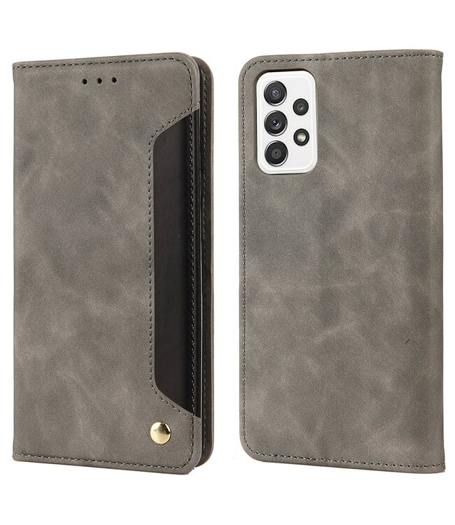 Grijs Splitleer Bookcase Hoesje voor de Samsung Galaxy A53