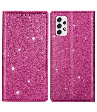 Roze Glitter Bookcase Hoesje Samsung Galaxy A53