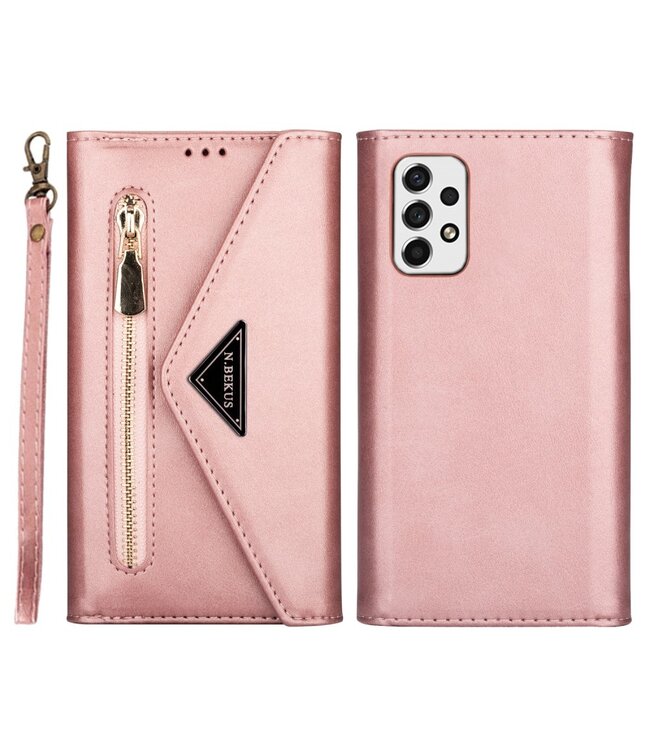 Rosegoud Wallet Bookcase Hoesje voor de Samsung Galaxy A53