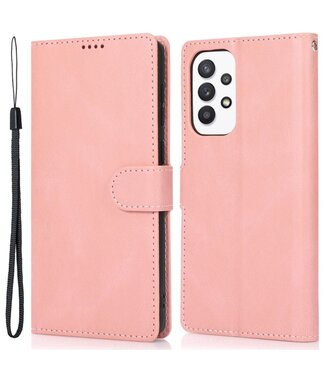Roze Effen Bookcase Hoesje Samsung Galaxy A53