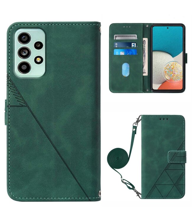 Groen Bookcase Hoesje met Koord voor de Samsung Galaxy A53