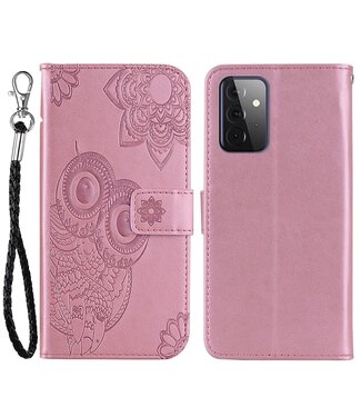 Rosegoud Uil Bookcase Hoesje Samsung Galaxy A53