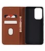 Bruin Skin Touch Bookcase Hoesje met pasjeshouder voor de Samsung Galaxy A53