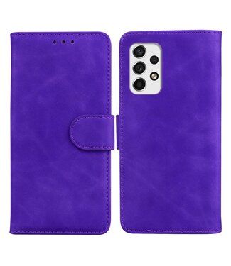 Paars Faux Leder Bookcase Hoesje Samsung Galaxy A53