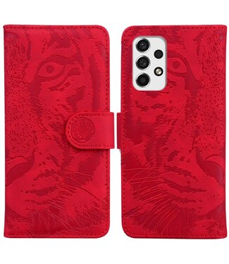 Rood Tijggerkop Bookcase Hoesje Samsung Galaxy A53