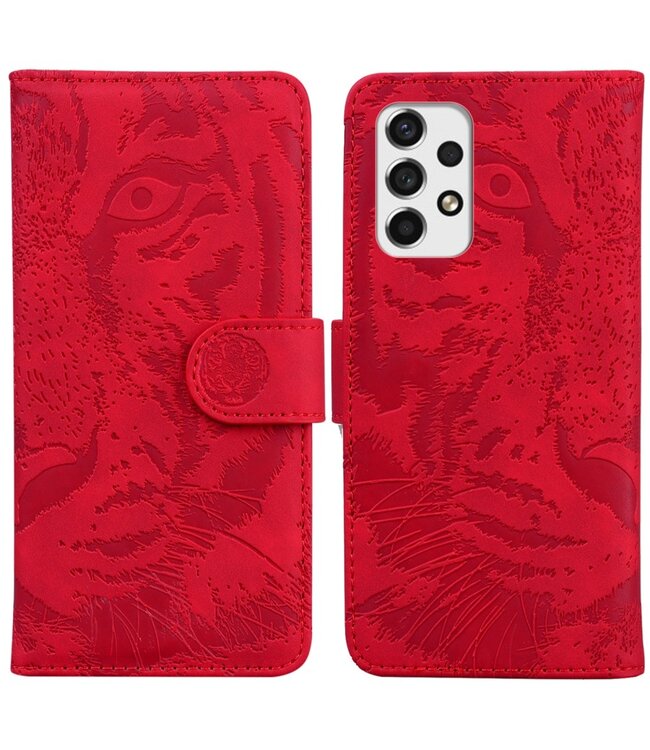 Rood Tijggerkop Bookcase Hoesje voor de Samsung Galaxy A53