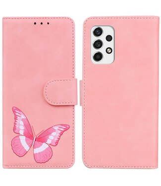Roze Tijger Bookcase Hoesje Samsung Galaxy A53