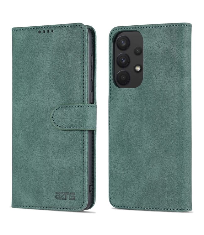 Azns Groen Effen Bookcase Hoesje voor de Samsung Galaxy A53