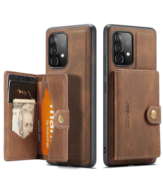 Jeehood Bruin 2-in-1 Wallet Hoesje voor de Samsung Galaxy A53