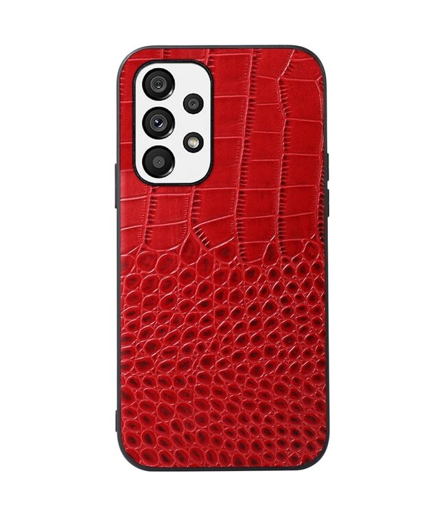 Rood Krokodillen Hybride Hoesje voor de Samsung Galaxy A53