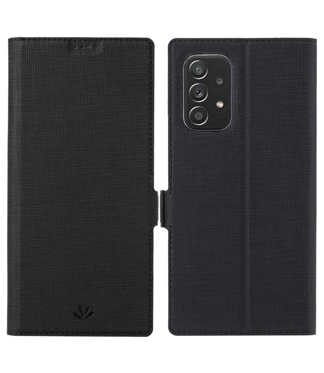 Vili Zwart Stoffen Bookcase Hoesje voor de Samsung Galaxy A53