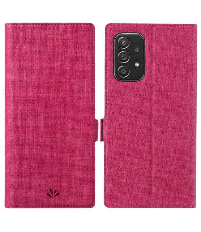 Vili DMX Roze Stoffen Bookcase Hoesje voor de Samsung Galaxy A53