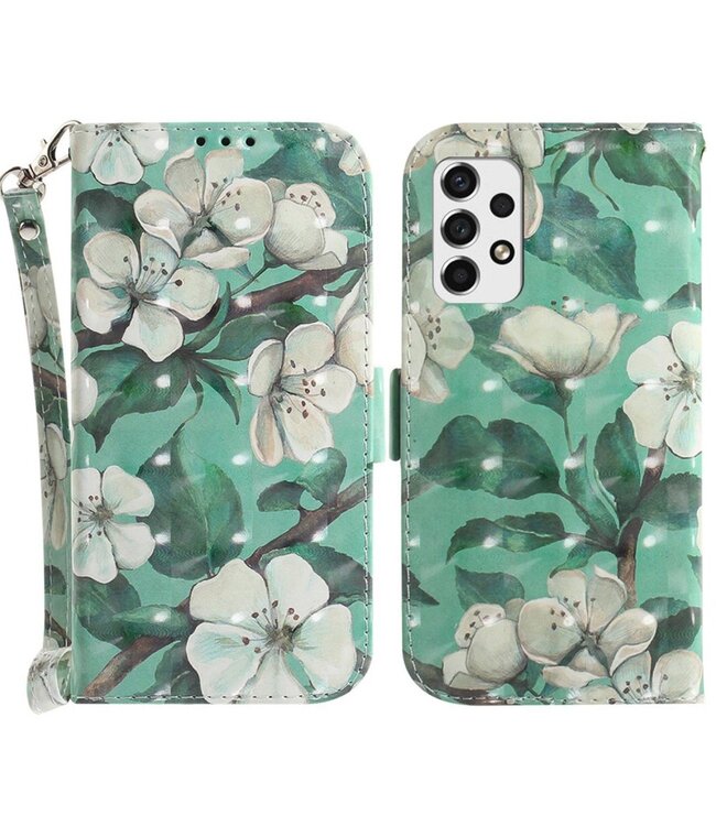 Bloemen Bookcase Hoesje voor de Samsung Galaxy A53