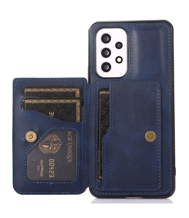 Blauw Pasjeshouder Faux Leder Hoesje voor de Samsung Galaxy A53